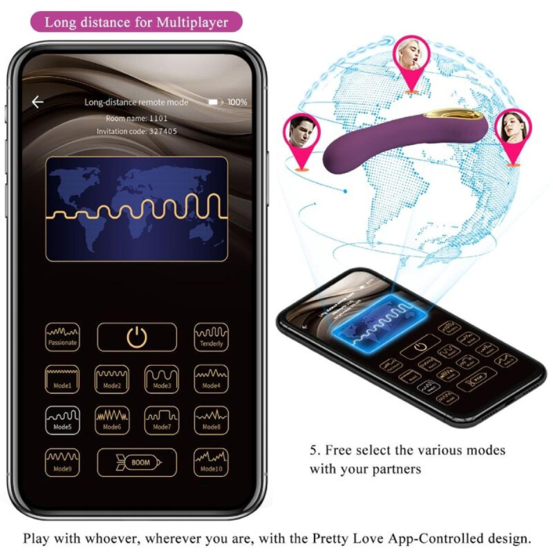 Vibrador Recargable APP Ethan Pretty Love