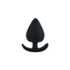 Anal Plug Cónico Tope Ancla Negro S
