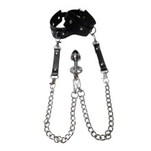 Anal Plug Metal Con Esposas Y Cadenas