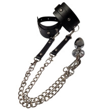 Anal Plug Metal Con Esposas Y Cadenas