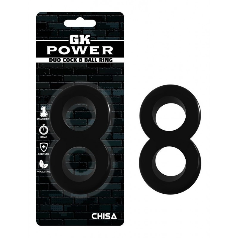 Anillo Doble Duo Cock 8 Ball Ring GK Power Anillo Doble Duo Cock 8 Ball Ring GK Power