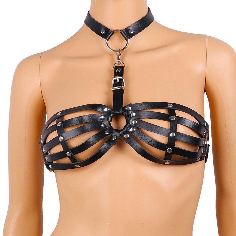 Arnés BDSM Polipiel Bikini Negro