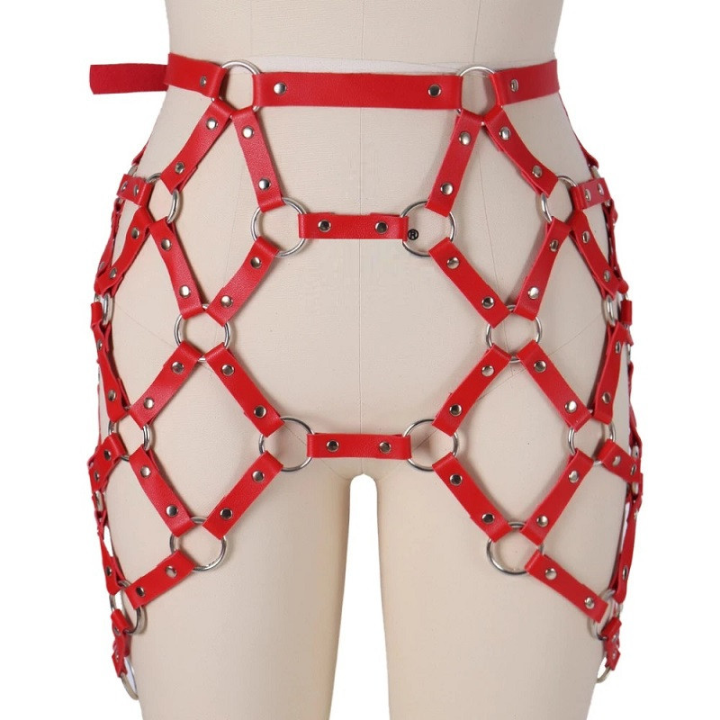 Arnés BDSM Polipiel Cintura Rojo