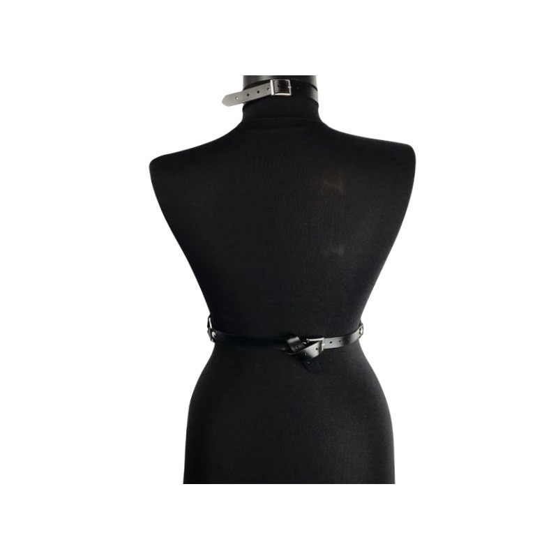 Arnés BDSM Polipiel Cinturón y Collar Con Cadenas