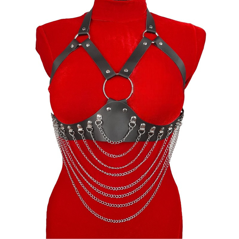 Arnés BDSM Polipiel Pecho Con Cadenas