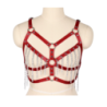 Arnés BDSM Polipiel Sujetador con Cadenas Rojos
