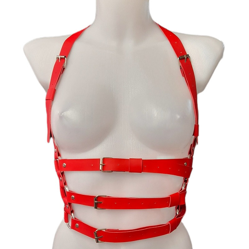 Arnés BDSM Polipiel Torso 62034 Rojo