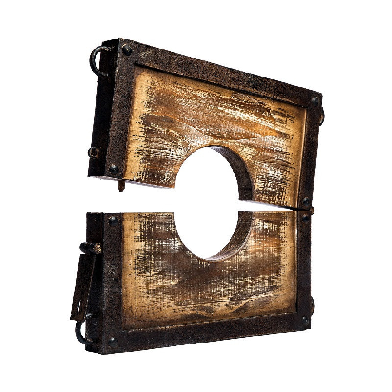 Amarre de Madera Para Cabeza Con Cadenas Set Picota Amarre de Madera Para Cabeza Con Cadenas Set Picota
