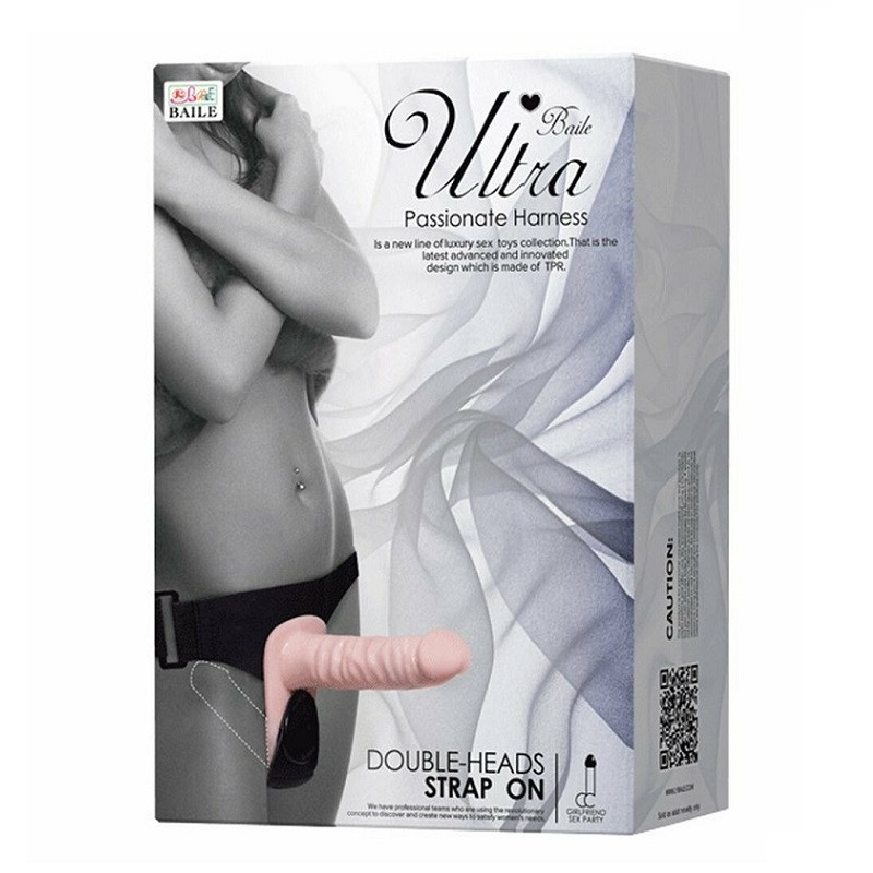 Arnés Femenino Doble Con Vibración Ultra Passionate Beis