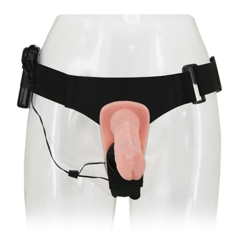 Arnés Femenino Doble Con Vibración Ultra Passionate Beis