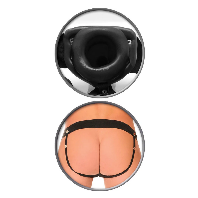 Arnés Hueco con Vibración FF Hollow Strap On Negro