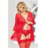 Bata Corta Softline Rojo 1861 Chemise y Tanga Pola