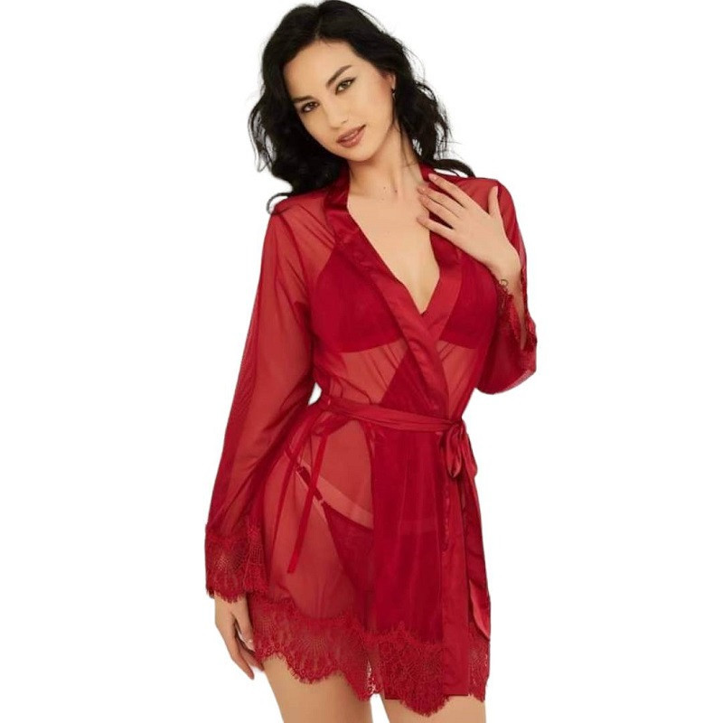 Bata Y Conjunto Sujetador Y Tanga Luxury Collection HF308 Burdeos