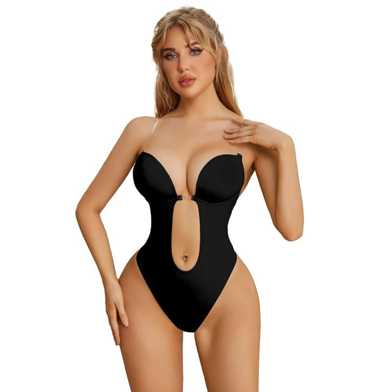 Body Tanga Negro Tiras Transparentes Body Tanga Negro Tiras Transparentes