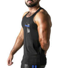 Camiseta Locker Gear Look At Harder LK1053 Negro y Azul