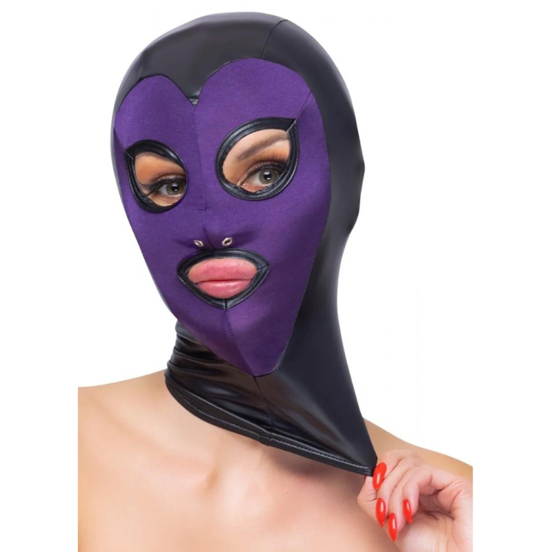 Capucha Sumisión Abierta Bad Kitty Negro/Lila