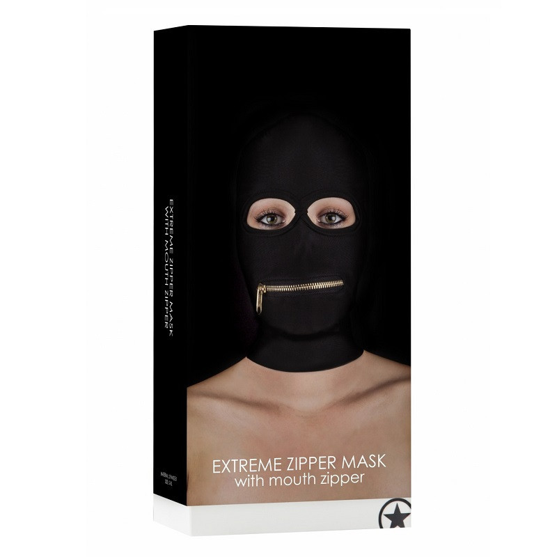 Capucha Sumisión Ouch Extreme Abertura Ojos Cremallera Boca Zipper Mask