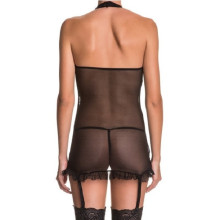 Chemise Negro Con Liguero Claudia