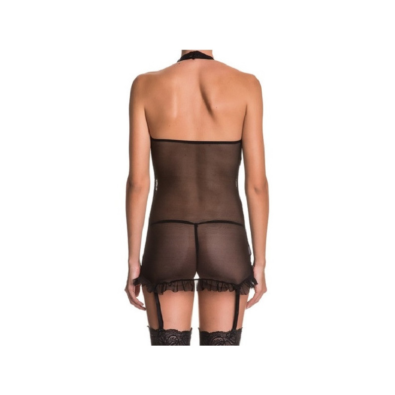 Chemise Negro Con Liguero Claudia