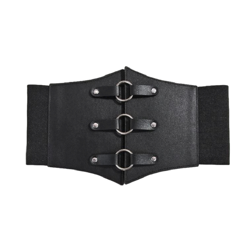 Cinturón Corset Elástico Negro 3 Aros