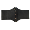 Cinturón Corset Elástico Negro Cierres Bronce