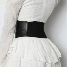 Cinturón Corset Elástico Negro Polipiel Suave