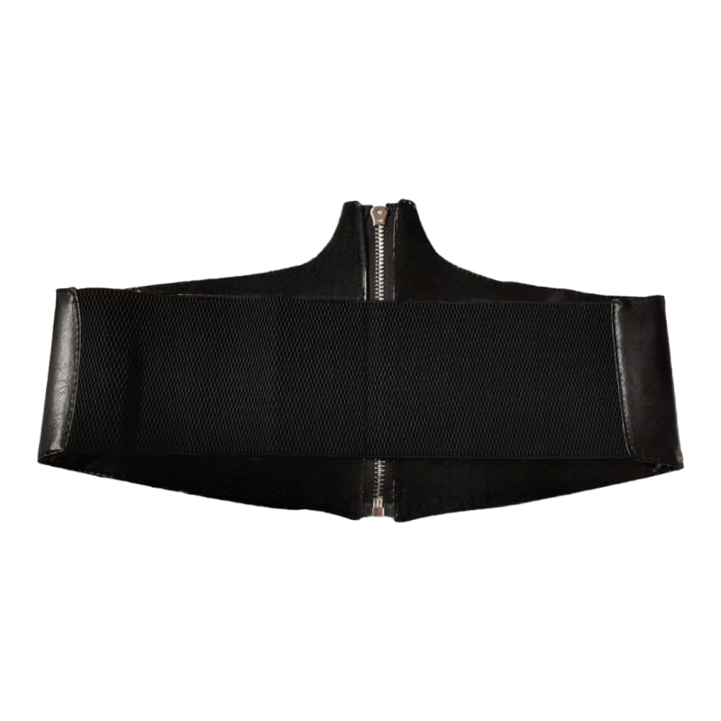 Cinturón Corset Elástico Negro Polipiel Suave