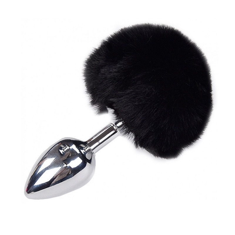 Cola Pompón Metal Negro M Fluffy