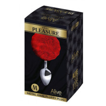 Cola Pompón Metal Rojo M Fluffy