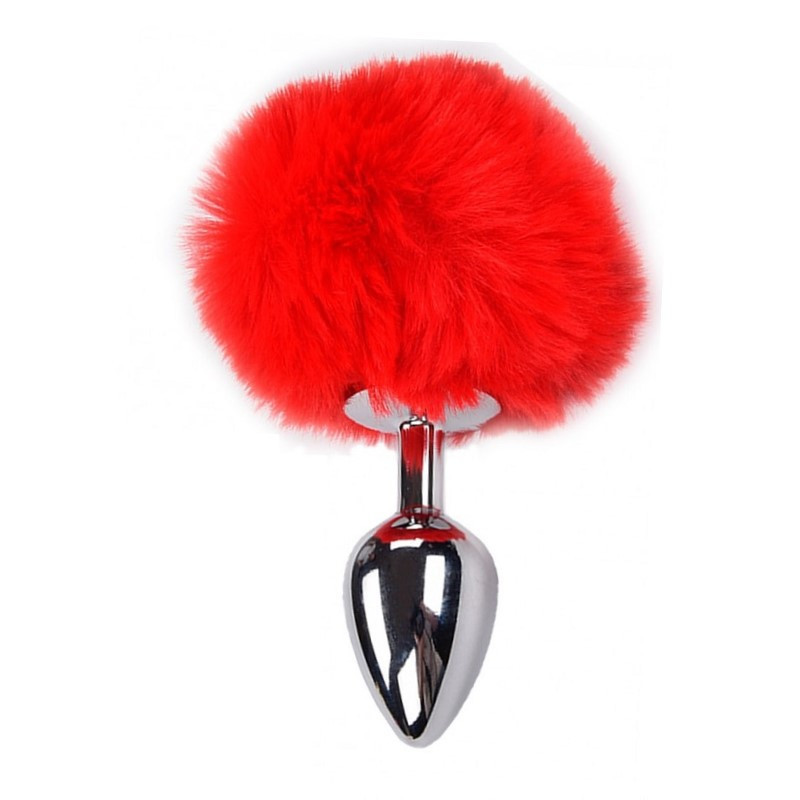 Cola Pompón Metal Rojo M Fluffy