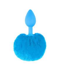 Cola Pompón Silicona Azul Neón S