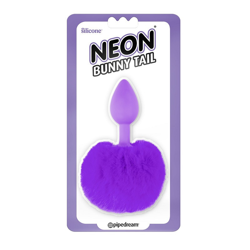 Cola Pompón Silicona Morado Neón S