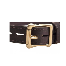 Collar Cuero Marrón Nobuck Aro Pequeño Bound