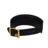 Collar Cuero Negro Nobuck Aro Dorado Bound