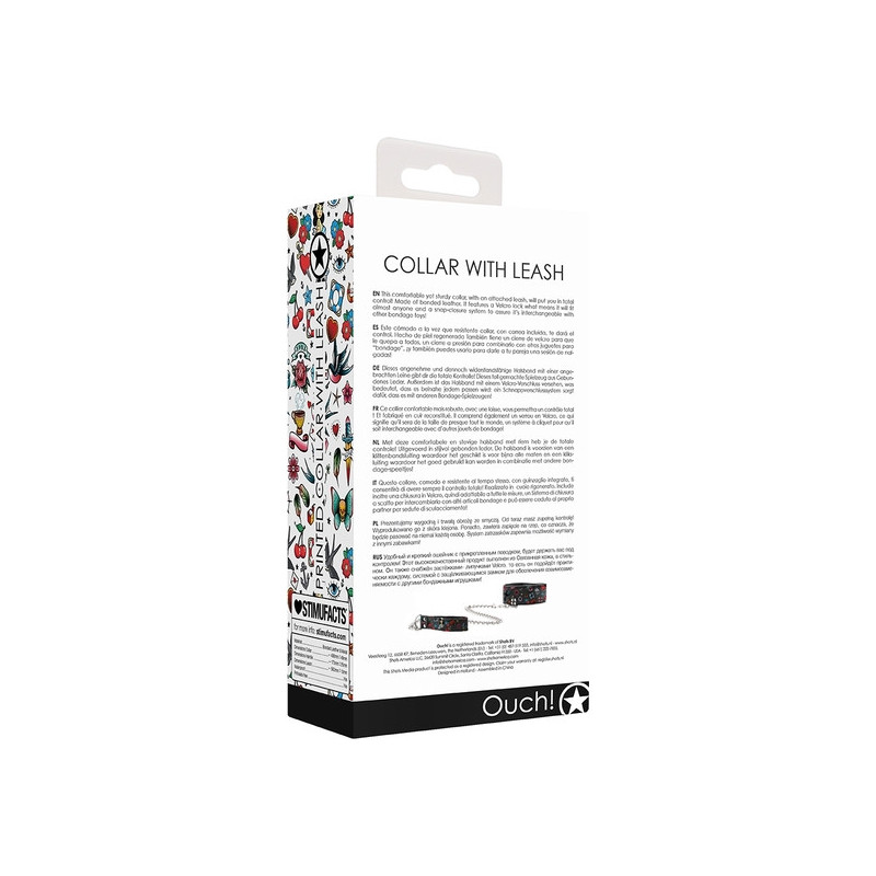 Collar y Correa Ouch Tattoo Old School Style