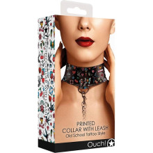 Collar y Correa Ouch Tattoo Old School Style
