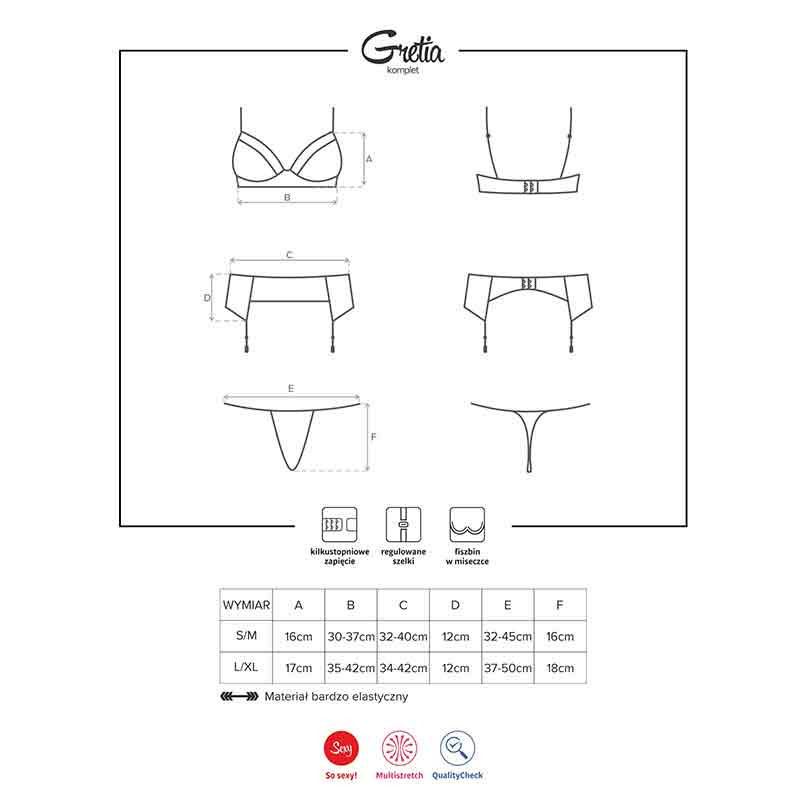 Conjunto 3 Piezas De Obsessive Negro Gretia