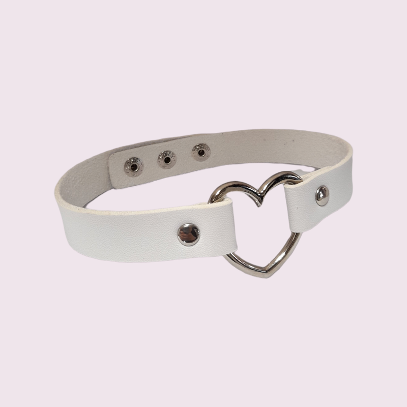 Gargantilla Choker Con Corazón Blanca