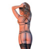 Conjunto De Exposed Strappy Bra/Garter/G