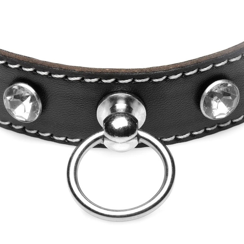 Gargantilla Choker Strict Piedras Blancas Y Anilla