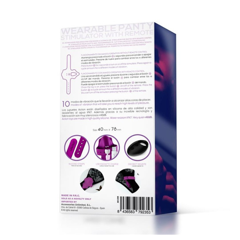 Control Remoto Estimulador de Clítoris Recargable Seventeen Action