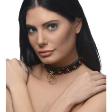 Gargantilla Choker Strict Piedras Rojas Y Anilla