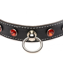 Gargantilla Choker Strict Piedras Rojas Y Anilla