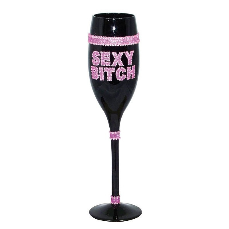 Copa Champagne Negra Sexy Bitch