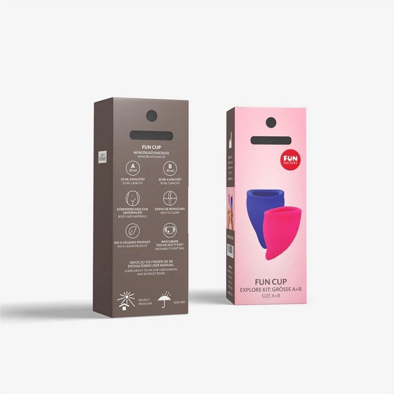 Copas Menstruales Kit Rosa y Azul  Fun Cup Explore