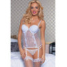 Corset Y Tanga Midnight 9339P Blanco