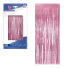 Cortina Decorativa Flecos Rosa 2 x 1 m