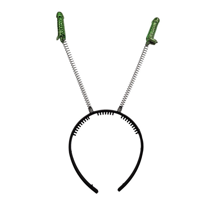 Diadema Antenas Penecillos Metalizados Verdes