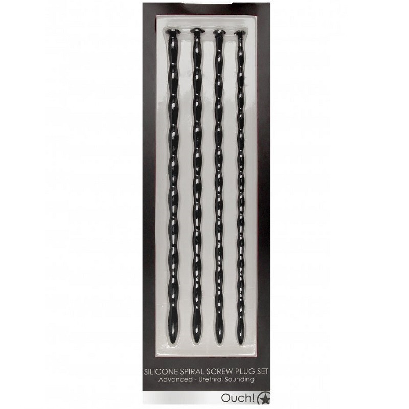 Dilatador Uretral Ouch Set 4 Sondas Uretra Beginner Silicone Spiral