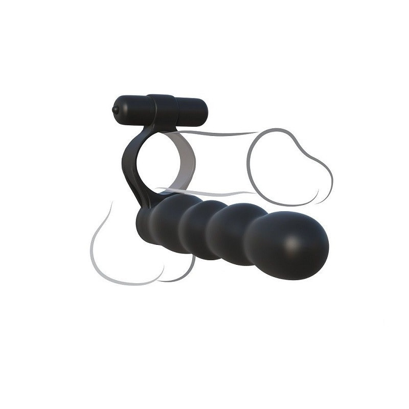 Dildo Doble Penetración Con Anillo Vibrador Fantasy C-Ringz
